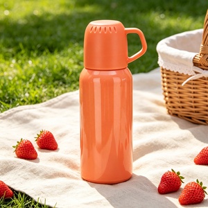 Botella de Agua Aislada al Vacío de Acero Inoxidable de 600 ml con Tapa de Vaso, Termo Hermético para Acampar, Hacer Picnic, Senderismo y Uso al Aire Libre - Product Image 2
