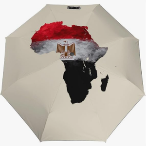 Parapluie pliant entièrement automatique à motif drapeau culturel égyptien, idéal pour les voyages en extérieur et les activités de plein air - Product Image 1