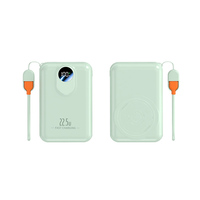 Batterie externe portable magnétique Li-Polymère Super Type-C 20W 22.5W avec sortie de charge sans fil et câble