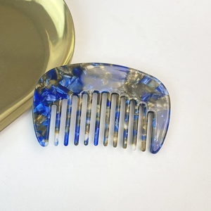 Brosse et peigne à cheveux en acétate de tortue à dents larges de 7,8 cm avec impression vintage et logo personnalisé - Product Image 6