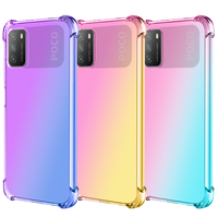 Anti-choque cambio gradiente suave de tpu teléfono caso de la contraportada del teléfono para xiaomi poco m3