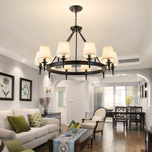 American Style Round Chandelier Multi Head E26 LED <b>Light</b> Source For Living Room Bedroom <b>Dining</b> Room Home Lighting Fixture - Product Image 1