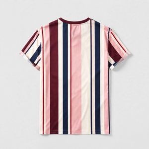 Best Selling <b>Men</b> Striped <b>Short</b> <b>Sleeve</b> T-<b>Shirt</b> O-Neck Casual Regular Fit Maroon Navy Blue Pink <b>White</b> Printed T <b>Shirt</b> for <b>Men</b> - Product Image 2