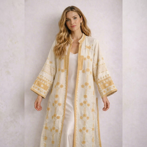 Elegante Chaqueta Larga de Terciopelo Bordado Suzani para Mujer, con Estampado Floral, Cuello Alto, Manga Larga, Estilo Boho Chic, Ropa de Abrigo para Invierno - Product Image 1