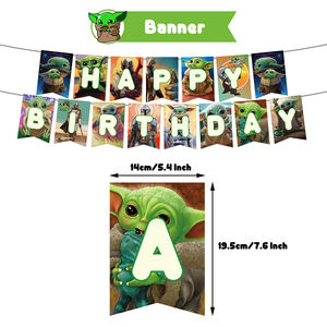 Cartone animato di alta qualità Cool <span class=keywords><strong>Star</strong></span> Yoda guerra tema festa di compleanno decorazioni Set con palloncini Banner decorazione per bambini - Product Image 4