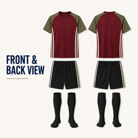 Ensemble de sport personnalisé pour jeunes joueurs de football, manches courtes, col rond, manches raglan, pour l'entraînement et les matchs des équipes de football junior
