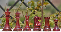 Pions d'échecs en bois faits à la main, couleur rouge Padauk, ensemble Roi, Reine, Général, Cheval, Tour, Pion pour jouer en extérieur ou en intérieur