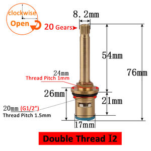 Quart de tour 20 vitesses mélangeur vanne de robinet chaud et froid robinet en laiton remplacement de cartouche de <span class=keywords><strong>disque</strong></span> en céramique - Product Image 3