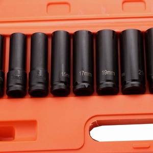 Impact <b>Socket</b> Set 1/2 In Metric 10 Piece Auto Repair Tool Kit Carbon Steel - Product Image 5