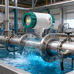 デジタルディスプレイトライクランプ電磁流量計RS485 MODBUS衛生電磁流量計を正確に測定 - Product Image 1