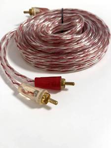 Câble torsadé transparent 2RCA |   Câble audio stéréo haute fidélité double RCA vers connecteur mâle - Product Image 3