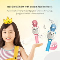Microphone musical portable pour enfants en ABS avec fonction de changement de voix, cadeau d'anniversaire, microphone pour enfants
