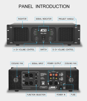 KSA PA1000 Amplificateur de puissance professionnel 1000W 8 Ohms pour extérieur, subwoofer PA, DJ et système stéréo domestique, personnalisé