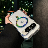 Coques de téléphone Google 9Pro/10pro XL Terminator Pixel 9A Poudre scintillante Coque transparente magnétique Pixel 11/11 Pro