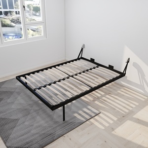 Meuble de salon et de chambre à coucher, <span class=keywords><strong>lit</strong></span> murale, grande taille, avec étagères, meubles supplémentaires et canapé bleu - Product Image 5