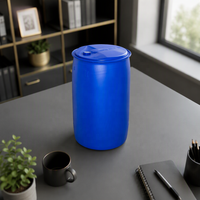 Fût en plastique HDPE bleu de qualité alimentaire 210L (55 gallons) robuste, étanche, à couvercle hermétique, pour le stockage de liquides chimiques, approuvé UN