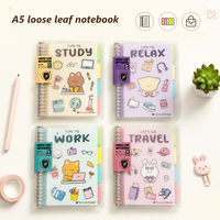 Carnet à feuilles mobiles A5 en PP transparent, avec anneaux métalliques et pages de séparation, pages supplémentaires et pages intérieures personnalisées, papeterie de bureau