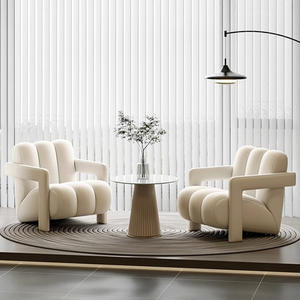 Sillón Individual Color Crema con Relleno de Espuma para Sala de Estar - Product Image 4