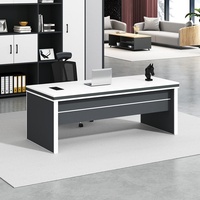 Set Scrivania Direzionale a L in Legno Stile Industriale Moderno Semplice con Sedia, Arredamento Ufficio Personalizzabile per Manager Singolo