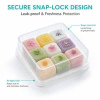 Boîte de pâtisserie carrée en plastique PET transparente de qualité alimentaire 100 %, anti-déformation, pour gâteau au coco, gelée, mousse