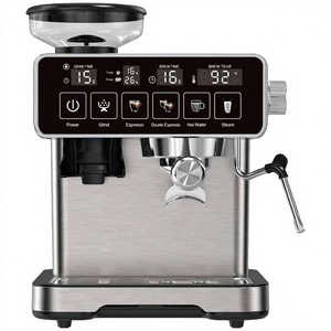 Cafetera Espresso de Acero Inoxidable de 20 Bares, Uso Doméstico y Comercial, Botones de Pantalla Táctil con Espumador de Leche, Hoteles, Espre - Product Image 3