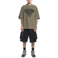 T-shirt surdimensionné personnalisé à la mode, logo imprimé personnalisé 280 g/m², streetwear en coton, t-shirt pour homme