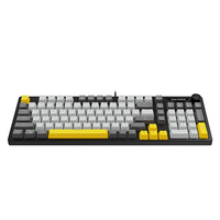 Clavier de jeu filaire Ajazz NK98, éclairage arc-en-ciel, 98% ordinateur, clavier de jeu pour joueurs, interrupteur bleu, clavier de jeu