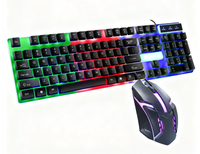 Grosir murah RGB Backlit USB Wired Keyboard Gaming Kit Mouse Combo tata letak Arab tahan air dalam stok