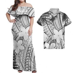 Robes blanches d'église Robes pour femmes Vêtements pour îles d'Asie et du pacifique Vêtements pour couples à imprimé tribal polynésien Vêtements de fête - Product Image 3