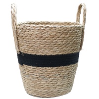 Vente chaude rond pliable panier de rangement bambou tissé osier rotin paille herbe jacinthe d'eau pour salle de bain stockage de vêtements