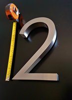 4, 6 ou 8 Grands numéros de maison flottants / numéros de porte en acier inoxydable brossé massif