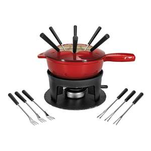 NOUVEL <b>Fondue</b>-<b>Set</b> two in one rot/schwarz Gusseisen 16teilig - Product Image 1