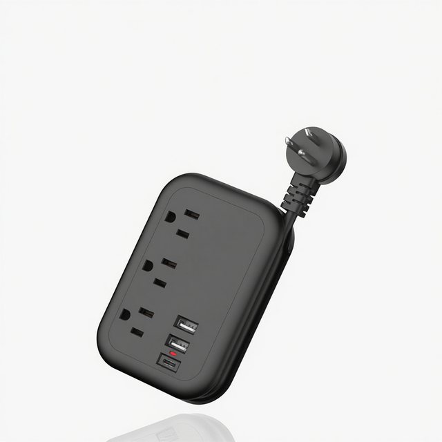Hot Sale US Specification Three Holes Smart Usb Office Home Row Plug Portable Roll Wire Travel Plug Board