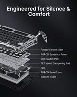 Clavier de jeu GravaStar Mercury V75 Pro 75% à interrupteurs magnétiques à effet Hall, déclenchement rapide 8000Hz, fixation Gasket, RGB, Hotswap - Vente Flash