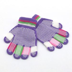 Guantes de Punto Cálidos para Niños, Coloridos, para Deportes al Aire Libre, Esquí, Antideslizantes, con Estampado de Partículas de Puntos, Venta al por Mayor - Product Image 5