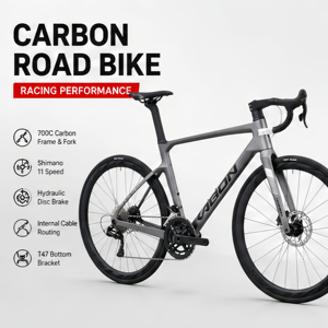 Vélo tout-terrain en carbone intégré, Vélo d'endurance en fibre de carbone en gros, Cadre léger en alliage <span class=keywords><strong>Shimano</strong></span> 22 vitesses pour Gravel OEM - Product Image 1