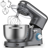 Batteur sur socle électrique pour la maison Golden Chef 5,5 QT 6 vitesses Conception à tête inclinable Bol mélangeur en acier inoxydable Mélangeur alimentaire de haute qualité