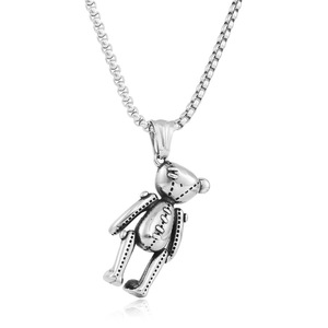 จี้ตุ๊กตาหมีสแตนเลสสร้อยคอสไตล์การ์ตูนของขวัญเครื่องประดับ 12071 - Product Image 2