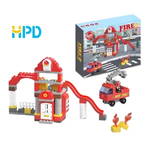 72pcs pädagogische Baby kinder lernen große Partikel block Spielzeug Feuerwache Feuerwehr mann Spielzeug Feuerwehr auto für Kinder