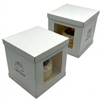 Boîtes d'emballage carrées pliables en deux parties pour gâteaux, avec fenêtre et couvercle, pour gâteaux de 8, 9, 10, 11 pouces – Offre Spéciale