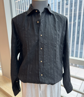 Chemise en lin OEM pour homme avec poches plaquées, manches longues, simple boutonnage, style business-casual, pour mariage et occasions formelles, vente en gros