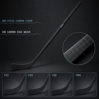 Bâtons de hockey personnalisés avec logo, vente en gros, fibre de carbone, haute qualité, tailles Sr, Jr, Int, options de lames pour les commandes d'équipe