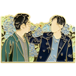 Badge en émail personnalisé de la <span class=keywords><strong>série</strong></span> coréenne, en métal moulé, émail souple/dur, finition plaquée or, imprimé en typographie - Product Image 4