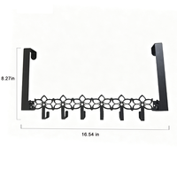 Porte-manteau mural moderne en métal avec 6 crochets découpés en forme de fleur, écologique et durable, sans perçage, en fer forgé, pour rangement domestique et chambre à coucher