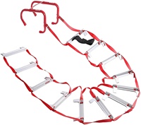 Échelle d'évacuation d'incendie portable d'urgence à 2 étages, échelle en corde, marches antidérapantes, marches larges, centre en V, adaptée aux fenêtres et aux balcons
