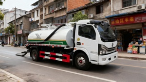 Camion de nettoyage de voirie Dongfeng à 4 roues avec aspiration des eaux usées, balayeuse routière, moteur diesel automatique, pompe à aspiration des eaux usées Euro 6 - Product Image 3