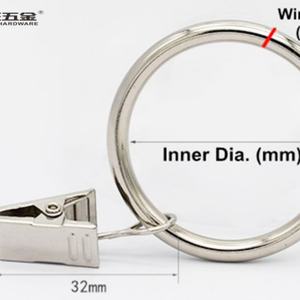 YIWANG En gros Anneau de tringle à rideaux en fer de 1,5 pouce pour rideaux à feuilles mobiles, pour hôtels modernes - Product Image 2