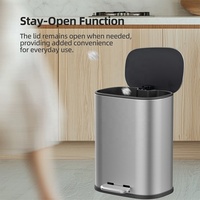 Sinoware poubelle rectangulaire 5l pour bureau à domicile poubelle en acier inoxydable à fermeture en douceur