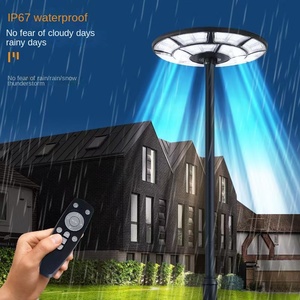 Ip67กลางแจ้งกันน้ำพลังงานสูงรอบยูเอฟโอเสาโคมไฟพลังงานแสงอาทิตย์300W LED ไฟถนนสำหรับสวนวิลล่าสแควร์โรงรถ