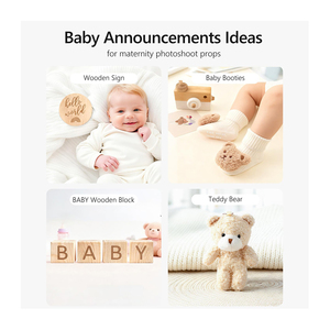 Ensemble d'accessoires pour l'annonce de grossesse : idées de panneaux en bois avec lettres pour l'annonce de la naissance du bébé « Bientôt là » - Product Image 6